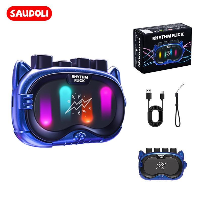 SAUDOLI Rhythm Flick Fidget Toys Handheld Game Console Rechargeable Portable STEM Toy for Kids & Adults Creative Stress Relief Educational Gift