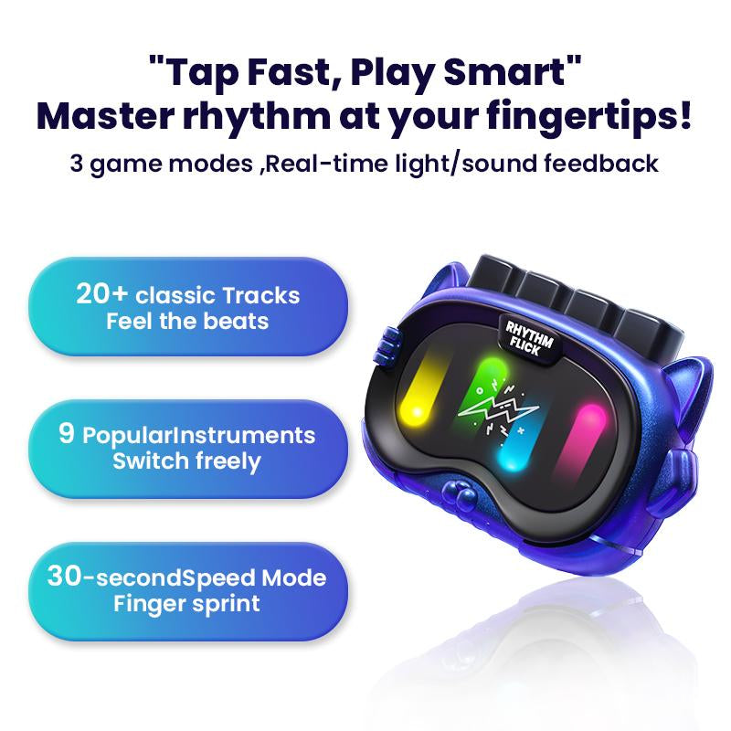 SAUDOLI Rhythm Flick Fidget Toys Handheld Game Console Rechargeable Portable STEM Toy for Kids & Adults Creative Stress Relief Educational Gift