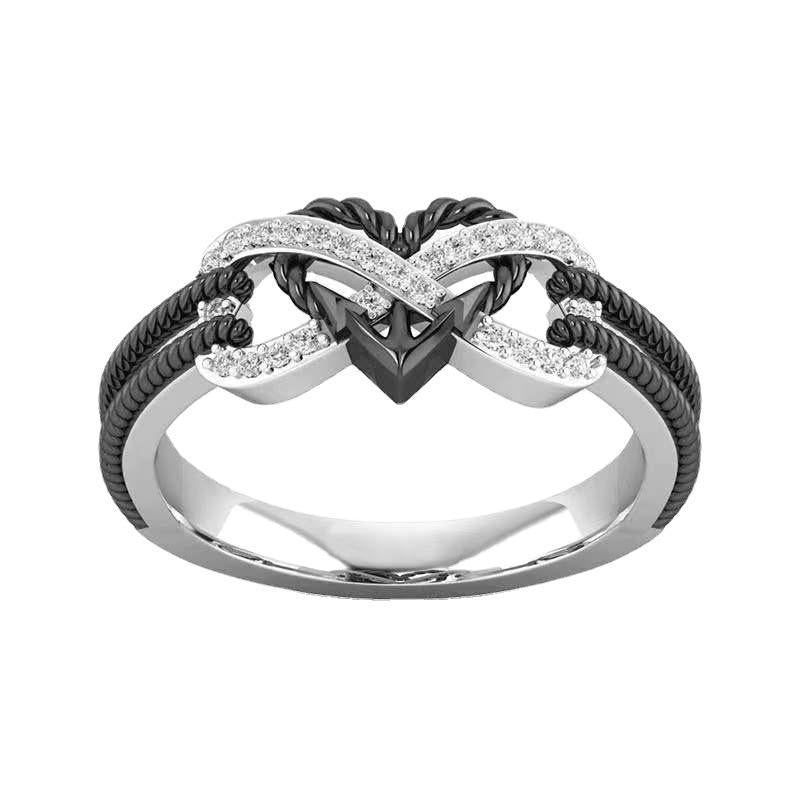 Romantic Heart Couple Rings - Love Desig Engagement Ring, Wedding Ring, Promise Ring Gift for Girlfriend, Boyfriend, Fiance