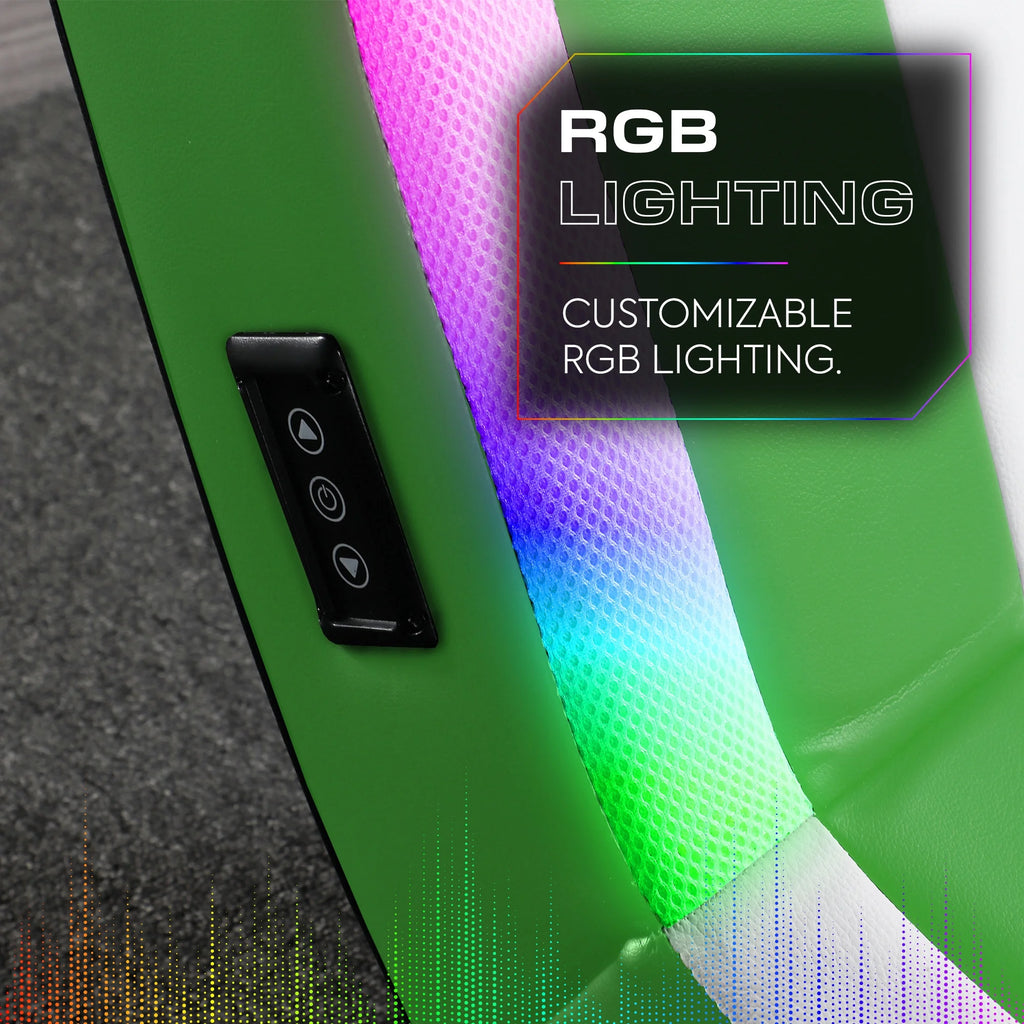 Navigator Floor Rocker Gaming Chair with RGB Lighting, Green