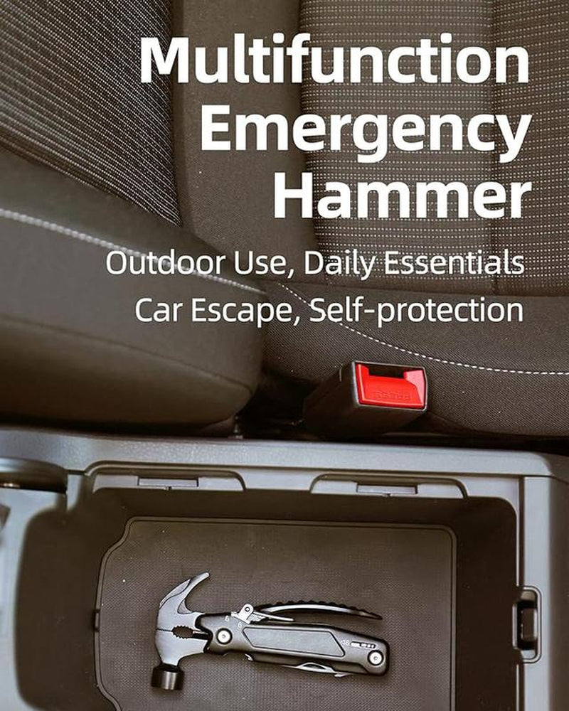 14-In-1 Multitool Hammer, Multitool with DIY Stickers, Safety Lock, Screwdriver Bits Set and Durable Nylon Sheath, Multi Tool for Outdoor, Ideal Gifts for Father, Husband, Boyfriend,Camping Essentials Mens Gift for Him, Birthday Gift Idea,Mini Multi Tool